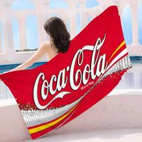C-Cocas C-cola Vintage Logo Microfiber Printed Beach Towel Mountain Climbing Yoga Beach Swimming Running Absorbent Soft Towel 70cm×140cm white