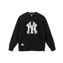 New Era MLB Series New York Yankees Printed Crew Neck Loose Fit Pullover Long Sleeve Sweatshirt Unisex sweatshirt Black 13086602 S white
