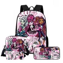 Monster High Kuprinė Vaikams Pradinės Mokyklos Krepšys Derinamas Rinkinys Kuprinės Atrama