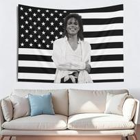 Michael Jackson Black White American Flag Decor Banner, Pop King Vintage Hanging Flag for Camping Party Yard Wall Fans Gift 100X70CM white