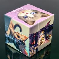 3x3x3 3D Printing Cats Magic Cube Professional Puzzle Cubo Magico Montessori Educational Toys Home Fidget For Kids white