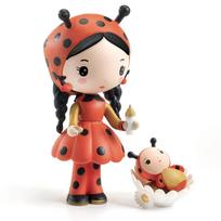 DJECO tinyly Coco & Minico Ladybug Dolls, Pretend Play Toy, Nordic Style, Montessori Style, Ages 4, 5, 6, 7, 8, 9, 10, Girls, PreschoolKindergarten beige