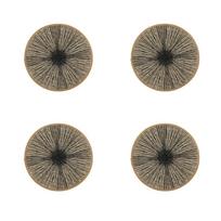 4PCS Ray Pattern Round Burlap Macrame Placemats Bohemia Retro Jute Tableware Mat Rustic Style Non-slip Dinnerware Mat Hotel L-L- gray