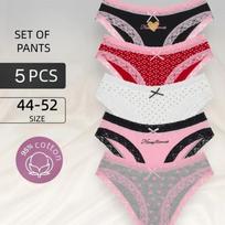 5pcs Ladies Summer Sexy Lace Print Cotton Soft Comfortable High Bounce Low Waist Triangle Briefs XS