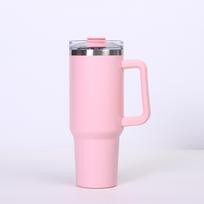 40oz Automobilio puodelis - 304 nerūdijančio plieno termosas su rankena ir šiaudeliu, didelės talpos Ice Buster puodelis 40oz white