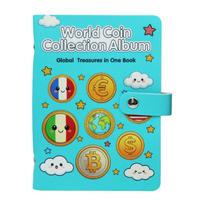 Multi-kinetic Coin Collection 120 Gram Coins For Collector Gifts PVC Film Artificial PU leather Minimalist Style Blue