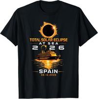 Spain Total Solar Eclipse 2026 At Sea Cruise T-Shirt XXXXL