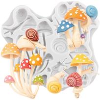 Mushroom Silicone Mold Snail Fondant Molds Cake Decorating Tools Theme Cake Dessert Decorated Chocolate Candy Mold pilka spalva