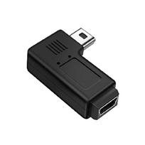 90 laipsnių mini USB vyriškas į moterišką prailginimo adapteris efektyviam įkrovimui ir duomenų sinchronizavimui