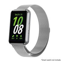 Nerūdijančio plieno dirželis Samsung Galaxy Fit 3 išmaniajai laikrodžio apyrankei Milanese Loop Magnetinė apyrankė Riešo dirželis Fit3 Riešo dėklas for Galaxy Fit 3 sidabras