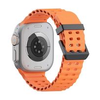 Band for Apple watch Ultra 2 49mm 46mm 45mm 44mm 42mm Sport Silicone correas bracelet iWatch series 10 9 7 8 6 5 4 SE Straps 44 45 46 49mm oranžinė