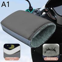 2Pcs Winter Outdoor Motorcycle Handlebar Gloves Winter Hand Protector Windproof Liner Warm Motorbike Scooter Handle Cover Gloves as the picture gray