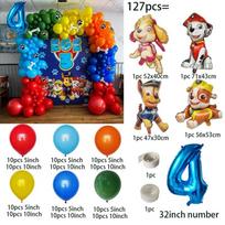 127 vnt. Animacinis Paw Patrol tema Balionai Skaičiaus balionas Vaikų gimimo dienos šventės dekoracija Kūdikio dovanos šventė Chase Skye Balionas as picture blue
