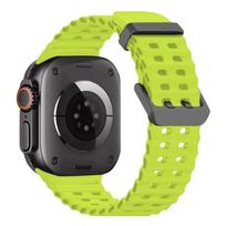 Ocean Silicone Strap for Apple Watch Ultra 3/2 Strap 49mm 46mm 45mm 44mm Sports Watchband iWatch Series 11 10 9 8 7 6 5 SE Ultra 44mm 45mm 46mm fluorescencinė žalia spalva