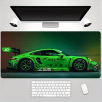 Large Gaming Mouse Pad, Green Large Sports Car Design Pattern, Rubber Non-slip Pad, Stitched Edges,perfect for Office and Gamers 30cmx60cm(11.8x23.6inch) green