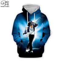 PLstar Cosmos Michael Jackson spausdintas džemperis vyrams moterims hip hop drabužiai Gerbėjo kostiumas 4XL blue
