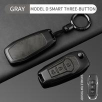 For Ford Puma Grand C Max Focus Mondeo Kuga Fiesta Ecosport Transit Kuga Alloy Leather Car Key Case Cover Keychain Accessories