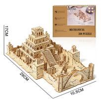 3D medinis galvosūkis Antrojo pasaulinio karo karo miestas Pokario relikvija Rankų darbo mechaninis surinkimo namo modelis „Pasidaryk pats“ rinkiniai Žaislai Dekoracija Dovanos G222 beige