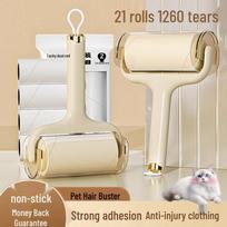Cat Hair Removal Tearable Lint Roller for Clothes and Household Cleaning Green Roller + 2 Rolls