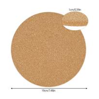Natural Cork Pot Pad High Temperature Resistant Coaster Anti-scald Non-slip Round Cup Mat Dining Table Mat Insulation Pad 19CM 3Pcs&Round