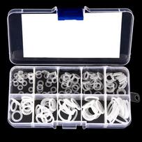 150pcs Silicone O Rings Heat Resistant White Color Seals Kit for Automotive Machinery Appliances and Water Pipes