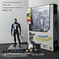 15cm Anime CT Mafex147 SPIDER-MAN BLACK COSTUME Articulated Action Figures Model Package Desktop Decor Fashionable Playthings Present Collection gray