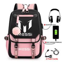 Futbolo žvaigždės kuprinė studentams, madinga kuprinė vyrams ir moterims, kelioninė kuprinė, kompiuterio kuprinė su USB Backpack