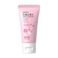 Facial Moisturizer Tone-up Cream, Sakura Essence Glow Large Capacity Face Moisturizer, Instant Tone-up Lazy Face Cream, 50g white