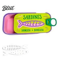 Cute Sardine Tin Box Sardines Jewelry with Fishbone Partitions  Compact Mini Travel Container Case  Rings Earrings Necklaces Storage for Women 2pcs B