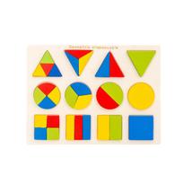 Children's Montessori Teaching Geometric Shape Board Puzzle Score Matching Early Learning Educational Toys yellow
