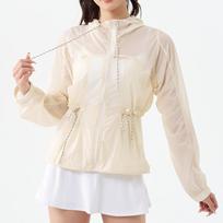 Summer light and breathable drawstring waist skin clothing fitness quick-drying skin-friendly sunscreen clothing women's hooded sports jacket XS