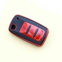 3 mygtukai Volkswagen VW Passat Tiguan Beetle Polo Golf Caddy T5 Up Eos Skoda Octavia Seat Leon Altea TPU odos automobilio rakto dėklas raudona