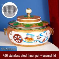 Individual Copper Hot Pot with Induction Cooker Compatible for Home or Commercial Use white