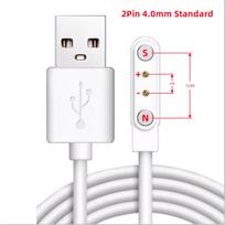 Išmaniojo laikrodžio magnetinis USB dokas-įkroviklis 2 kontaktų 4 kontaktų įkrovimo laidas maitinimo adapteris vaikų išmaniajam laikrodžiui, sulčiaspaudė, grožio prietaisas, dantų šepetėlis white