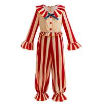 Karnavalo kaukė Džokerio Cosplay kostiumas Raudoni dryžuoti kombinezonai Klouno Helovino vakarėlis Sceniniai pasirodymai Persirengimas 140 beige