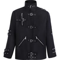 Michael Jackson Dark Style Performance Jacket With Polyester Material For Stage And Party Wear Adult S black