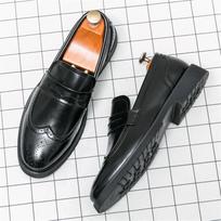 Madingi Retro Penny Loafers Nauji Vyriški Smailianosiai Odiniai Brogues Batai Vyriški Dizainerio Formalūs Vestuvių Išleistuvių Suknelės Grįžtuvių Avalynė 38 black