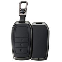 Toyota Smart Key Dėklas Raktų Laikiklis Lydinys + PU Oda Raktų Dėklas Prius Yaris M juoda
