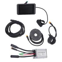 15A Elektrinio Dviračio Valdiklio Rinkinys Atsparus Vandeniui LCD8H Ekranas Dviračio Konversijos Rinkinys su 1 į 2 Laidais 250W 350W Varikliui black
