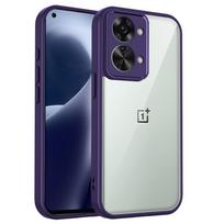 Oneplus Nord 2T CPH2399 Case Shockproof Silicone Bumper Air Cushion Clear Matte Back Cover Hard Phone Case for One Plus Nord2T Pc + tpu&OnePlus Nord 2T violetinė
