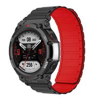 Sports Silicone Strap For Huami Amazfit T-Rex 3 Magnetic Bracelet Loop Wristband For Amazfit T-Rex 2 1 Smart Watch Correa Belt For Amazfit T-Rex red