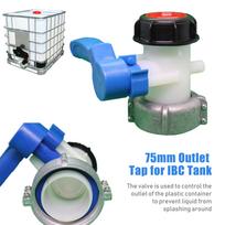 75mm Išleidimo čiaupas IBC Nutekėjimo adapteris Vožtuvas Kraniukas Lietaus vandens reguliavimas Aliejus Kuro Vanduo Mėlynas Aliuminio lydinys HDPE