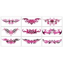 9 Sheets Sexy Tattoo Stickers Tattoo Back Abdominal and Chest temporary tattoo Abdominal  Jewelry A raudona