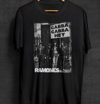 Men's and Women's T-shirts Ramones Gabba Gabba Hey Punk Rock Band Graphic XXL black