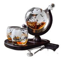 Deluxe Globe Decanter Whisky Set Elegant Birthday Gift