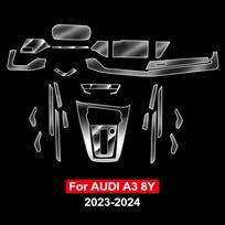 Automobilio TPU apsauginė taisymo plėvelės dangtelis, skirtas A3 8Y 2023 2024 skydeliui, navigacijai, automobilio interjero ekranui, apsauganti nuo įbrėžimų lipdukas Left Hand Drive gray