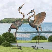 38cm Pora Raudonakaklių gervių Sodo metalinė skulptūra Modelis Paukščio statula Gandrai Lauko dekoras Ornamentas Kiemas Tvenkinys Vejapjovė Kieme Baseinas gray
