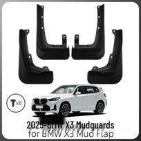 BMW X3 Purvo atvartai Apsaugos nuo purslų 2025-2026 m. modeliams – Modifikuoti priedai apsaugai nuo purvo ir smėlio. 25-26 BMW X3 Mud Flaps black
