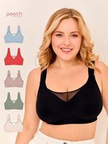 Ozon large size underwear tube top type anti-light plus size cup CDFE cup soft support bra cover M (70E 70F 75B 75C 75D 75E) juoda