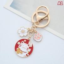 Mielas Laimės Katės Raktų Pakabukas Maneki Neko Katė Augintinio Letena Sakura Originalus Raktų Pakabukas A1